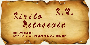 Kirilo Milošević vizit kartica
